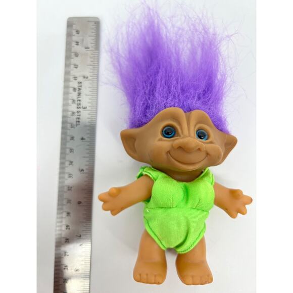 Vintage Lucky Ace Novelty Co., Inc. Troll Doll Purple Hair Blue Eyes - Picture 5 of 9